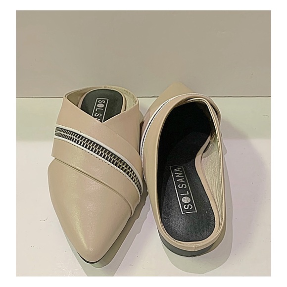 Sol Sana Mules Sandals Zip Flat Nude Mules size 36 - Picture 7 of 13
